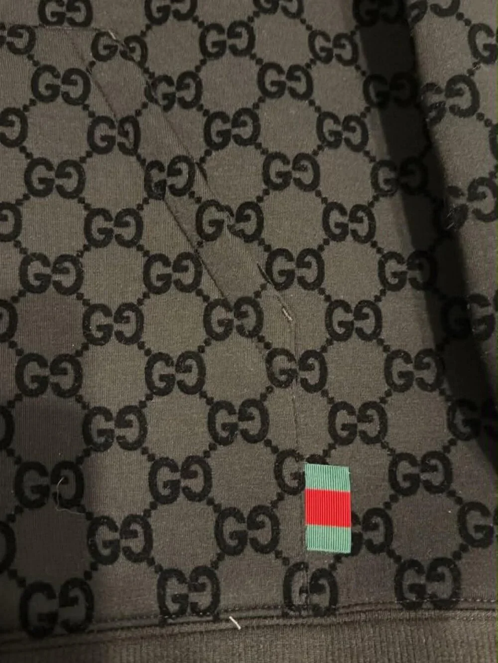 Gucci Black/Grey GG Logo Zip Hoodie